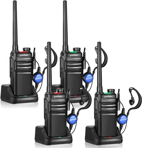 Miniatura 12 de pxton 999S Walkie Talkies recargables para adultos de largo alcance con auriculares actualizados y estación de carga, radios de mano GMRS de dos