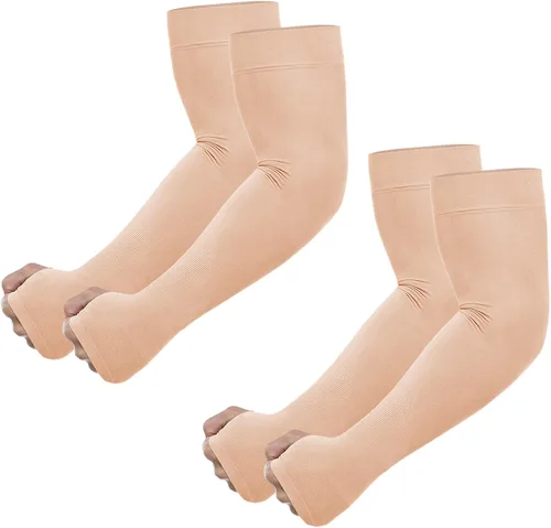 Newbyinn Mangas de protección solar UV con orificio para el pulgar para hombres, mujeres y jóvenes, manga refrescante para cubrir tatuajes,