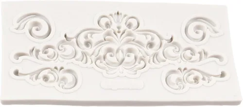 Miniatura 3 de Molde de fondant barroco Curlicues Scroll Lace Border Molde de silicona para decoración de pasteles Chocolate Cupcake Topper Candy Sugar Craft