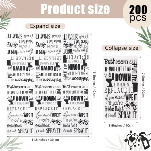 Miniatura 3 de 200 servilletas desechables para baño, toallas de papel para invitados, reglas de baño, toallas de mano desechables para habitación, boda