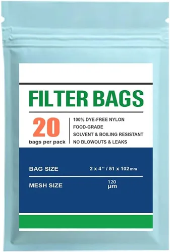 Miniatura 7 de Bolsas de filtro de té de nailon premium, 2 x 4 pulgadas, doble costura, paquete de 20 (37 micras)