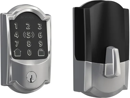 Miniatura 17 de Schlage BE499WB CAM 716 Encode Plus WiFi Cerrojo de seguridad inteligente con cerradura de entrada sin llave y pantalla táctil con moldura Camelot