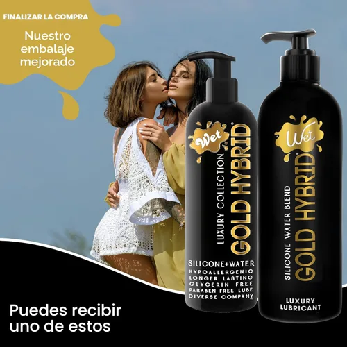 Miniatura 6 de Wet Gold – Lubricante híbrido a base de silicona y agua Rendimiento de larga duración, fórmula premium Hecho sin glicerina ni parabenos