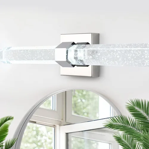 Miniatura 9 de Aipsun Lámparas de baño, luces cromadas con cristal de burbujas, accesorios de iluminación modernos de 19.7 pulgadas, accesorios de iluminación