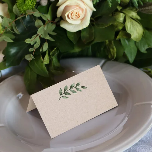 Miniatura 3 de 321Done Greenery - Tarjetas de lugar para colocar la mesa, juego de 24 tarjetas de nombre en blanco, tabla de asientos y tarjeta de posición