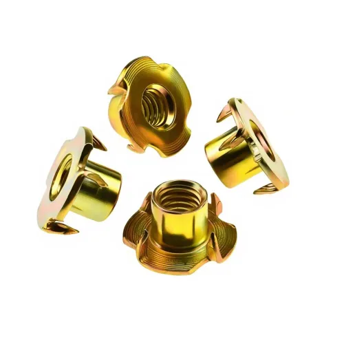 Miniatura 6 de Tuerca en T M4 X 0.295 in 4 puntas T Tuercas ciegas Tuercas roscadas Inserto Limpio Hilos Limpios Sin Oxido Acero al Carbono Chapado en Zinc