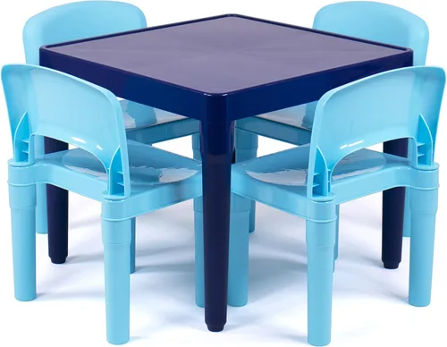 Miniatura 11 de Humble Crew Juego de mesa y 4 sillas para niños, Mesa amarilla con sillas - Mesa de actividades para niños pequeños resistente para tiempo de juego