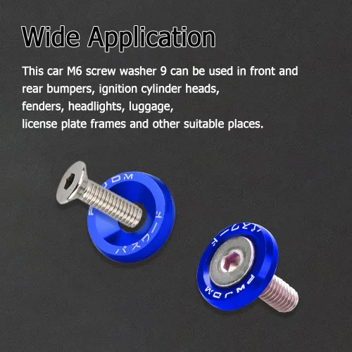 Miniatura 3 de 20 piezas - Arandelas para defensa y parachoques, kit de arandelas de aluminio para vestir el compartimento del motor, kit de sujetadores M6