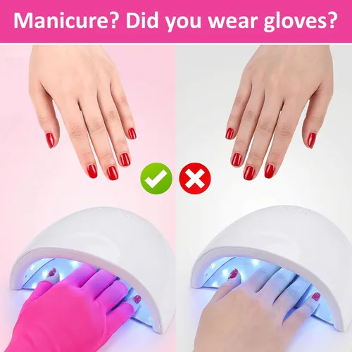 Miniatura 5 de TIESOME 3 pares de guantes de uñas de gel, guantes de protección UV sin dedos para manicura de gel y arte de uñas para manos, transpirables, ajuste