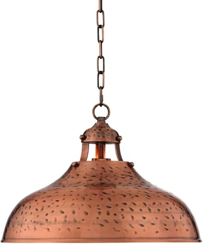 Miniatura 8 de Franklin Iron Works Essex - Lámpara colgante colgante de bronce teñido de 16 pulgadas de ancho, pantalla de cúpula rústica industrial para comedor