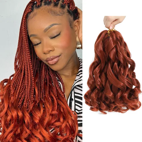 Miniatura 25 de WIPPORYA Cabello Rizado Francés para Trenzar de 24 Pulgadas, 6 Paquetes de Cabello Ondulado Suelto Elástico para Crochet Pre-Estirado 3.53