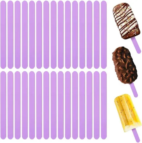Miniatura 6 de Palitos acrílicos de 4.5 pulgadas, 50 palitos de helado de espejo reutilizables, palitos de hielo dorados para fiestas, festivales y bricolaje