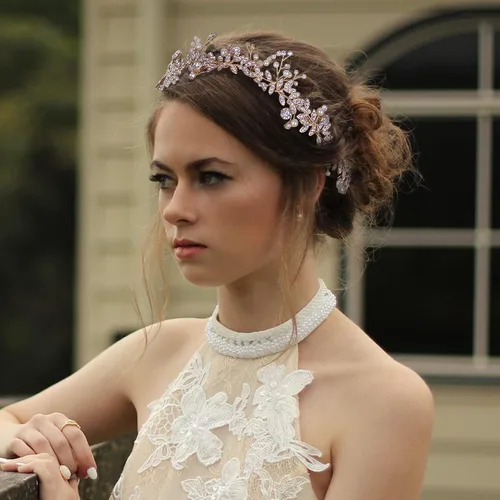 Miniatura 3 de Diadema de diamantes de imitación de los años 20 para novia, accesorios de los años 20 para mujeres, novias de boda, color dorado