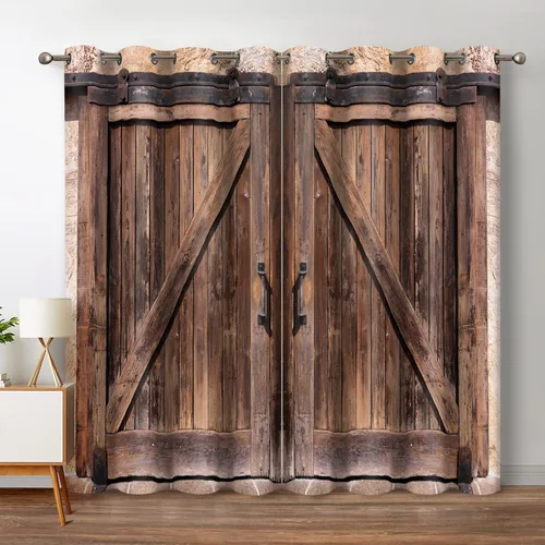 Miniatura 10 de Jekeno - Cortinas opacas de cine para dormitorio, sala de estar, carrete de película con estampado rojo y negro, con ojales, juego de 2 paneles, 52