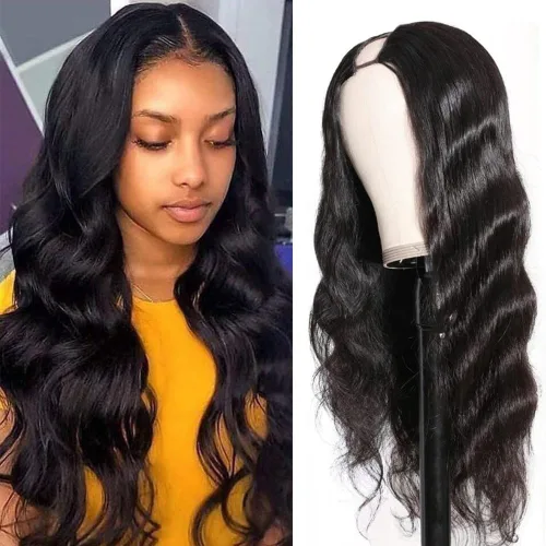 Miniatura 8 de Peluca de Cabello Humano con Parte en U, Cabello Ondulado con Cordón de Cierre, Densidad 180%, Peluca de Parte en U, Cabello Humano Virgen Brasileño