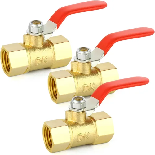 Miniatura 32 de GASHER Mini válvula de bola de latón de 1/2 pulgada, válvula de cierre, accesorio de tubería de rosca FNPT de 1/2 pulgada