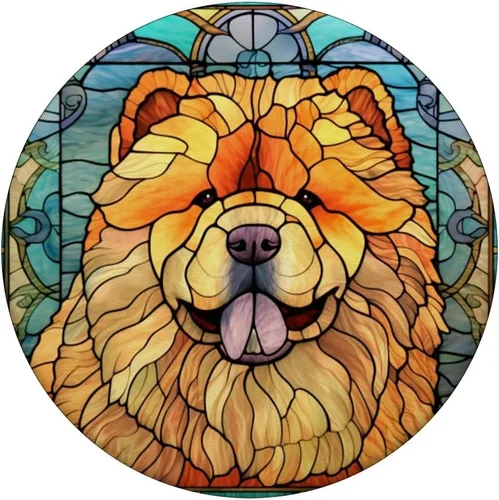 Miniatura 3 de Chow Chow Dog - PopSockets PopGrip estándar con vitrales para perros