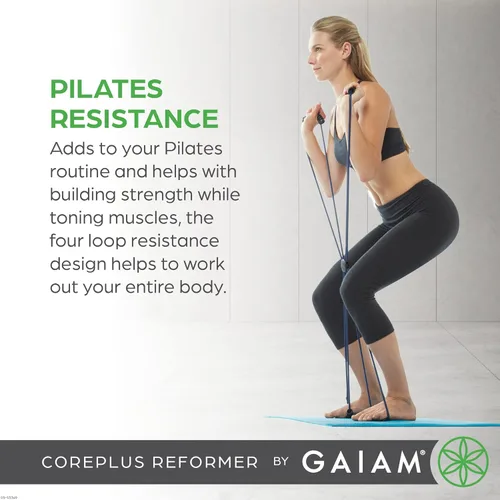 Miniatura 4 de Gaiam Pilates Coreplus Reformer Resistance Band Kit - Home Fitness Equipment for Total Body Workout - Helps to Target Muscles, Tone, and Build