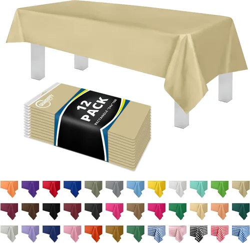 Miniatura 20 de Mantel de plástico de alta calidad - 54 in. x 108 pulgadas. Grandipity - Mantel rectangular (6 y 12 unidades), Agua (Aqua)