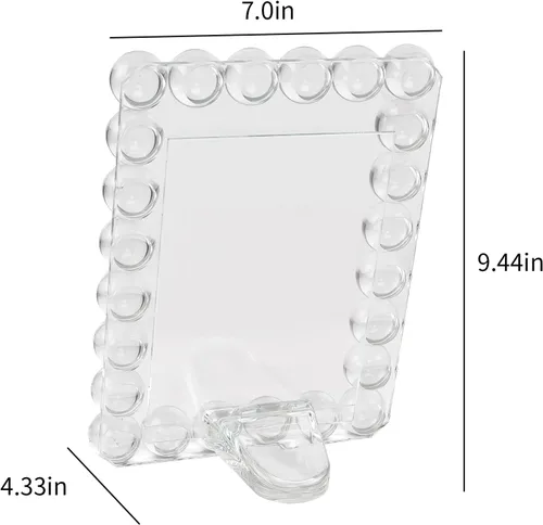 Miniatura 3 de Marco de fotos de cristal transparente de 5 x 7 pulgadas, marco de fotos con 24 bolas de alta calidad, perfecto para oficina, hogar y decoración