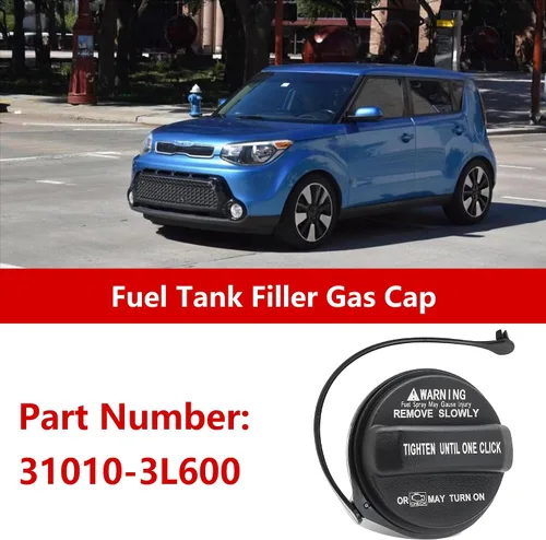 Miniatura 2 de Tapa de depósito de combustible para Hyundai Elantra 2006-2020 para Kia Soul 2009-2024 Tapa de llenado del tanque de combustible Reemplazar