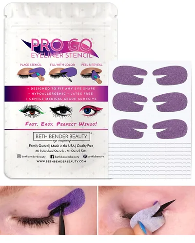 Miniatura 6 de Beth Bender Beauty Pro Go - Plantilla delineador de ojos para gatos, fabricado en Estados Unidos, libre de crueldad animal y vegano