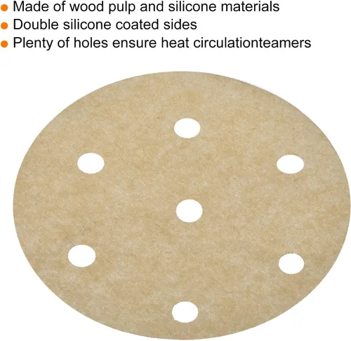 Miniatura 4 de uxcell 300 piezas de papel pergamino para freidora de aire, forro redondo de 4 pulgadas, papel de hornear antiadherente para freidoras de aire