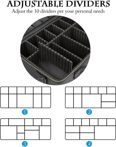Miniatura 4 de Estuche de maquillaje de viaje JOURMON, Negro, L