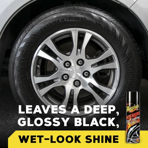 Miniatura 2 de Meguiar's Hot Shine - Revestimiento de neumáticos de alto brillo, paquete de 6 (6 x 15 onzas = 90 onzas en total) en aerosol para neumáticos