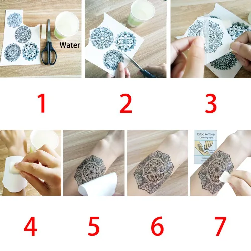 Miniatura 4 de Glaryyears Tatuajes temporales sexys para mujeres y niñas, paquete de 6 calcomanías negras falsas 3D realistas grandes, perfectas en el cuerpo