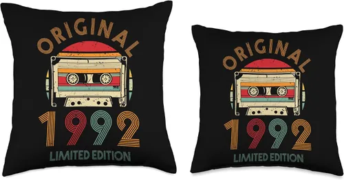 Miniatura 3 de Retro Limited Edition 1992 Cassette Tape 32th Birthday Throw Pillow
