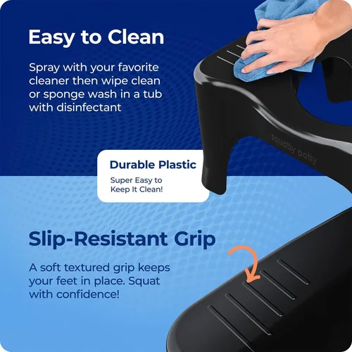 Miniatura 6 de Squatty Potty The Original - Taburete de inodoro de baño, ligero curvo con diseño elegante y moderno, negro, 7 pulgadas