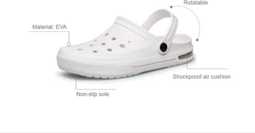 Miniatura 2 de Zuecos unisex para jardín, zapatos de agua, zapatos de playa, sandalias con cojín de aire, ligeras, cómodas
