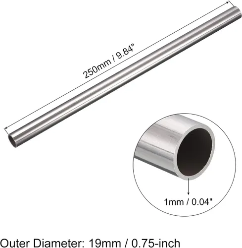 Miniatura 83 de uxcell Tubo de acero inoxidable 304, diámetro exterior de 34 mm x 1,5 mm de espesor de pared, 300 mm de longitud de tubería metálica para maquinaria