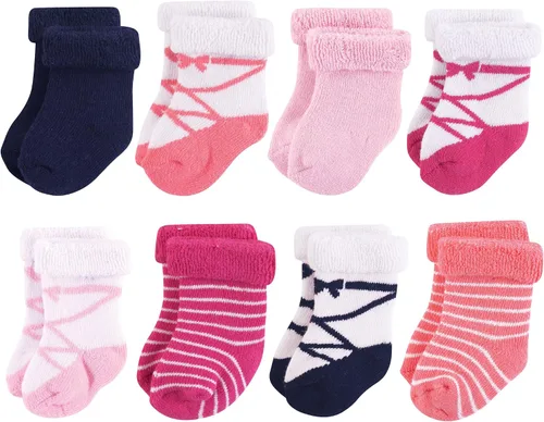 Miniatura 119 de Hudson Baby - Calcetines de algodón para bebés recién nacidos y Terry para niñas bebés