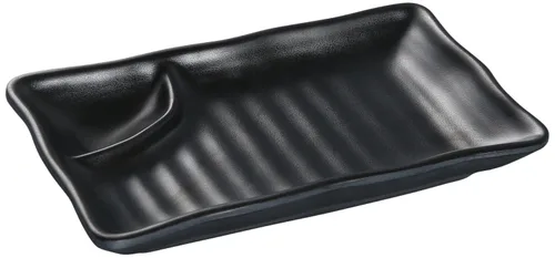 Yanco Melamina de perlas negras de estilo asiático con superficie de estera 8" caja de 48 placas de compartimiento