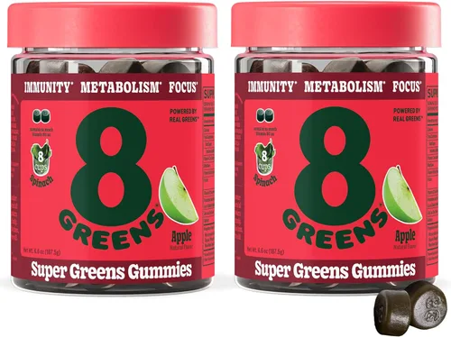 Miniatura 10 de 8Greens Supergreens Gomitas Superalimento en Polvo de Verduras en Gomitas para el Metabolismo, la Inmunidad y la Concentración, Enzimas
