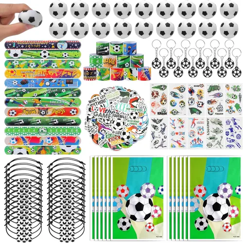 Kolewo4ever 294 piezas de suministros para fiesta de fútbol, juego de rellenos para bolsas de regalo de deportes en masa para bolsas de regalo de