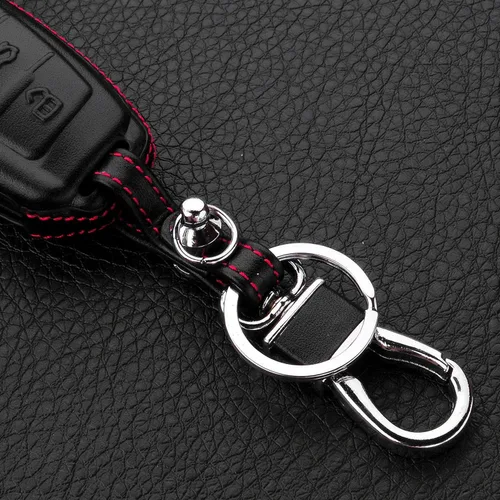 Miniatura 7 de Para Hombre Mujer Genuino Cubierta de Llavero de Cuero para Audi A1 A3 A4 A6 A8 Quattro Q2 Q3 Q7 R8 RS3 RS6 S3 S6 TT TTS, Funda de Llavero de Coche