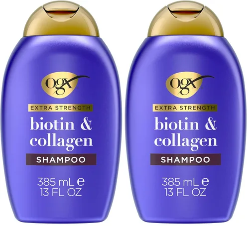 Miniatura 8 de OGX Champú voluminizador de colágeno extra fuerte con vitamina B7 y proteína de trigo hidrolizada para cabello fino. Tensioactivos sin sulfato
