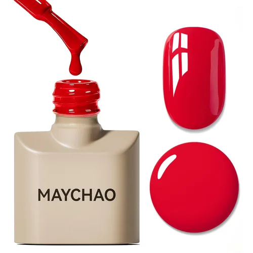 Miniatura 67 de MAYCHAO Esmalte de uñas de gel rosa intenso de 0.5 onzas líquidas, 1 unidad de esmalte de gel rosa brillante, esmalte de uñas que se absorbe con luz