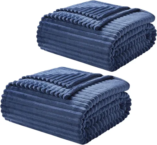 Miniatura 13 de Nestl Manta azul tamaño Queen para cama - Mantas acogedoras y cálidas para mujeres, mantas de felpa grande de vellón para niñas, azul piedra, 90 x