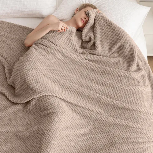 Miniatura 35 de Manta de Tiro de Piel Sintética Color Hueso para Sofá, Manta Suave y Esponjosa de Burbujas para Cama y Sofá, Manta Gruesa y Cálida de Felpa Difusa