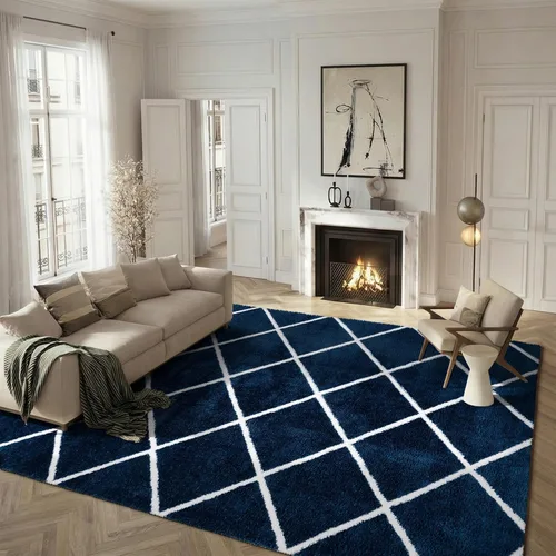 Miniatura 23 de SAFAVIEH Tahoe Shag Collection - Alfombra para pasillo, 2 x 9 pies, diseño de enrejado, no desprende pelusa y de fácil cuidado, 1.2 pulgadas