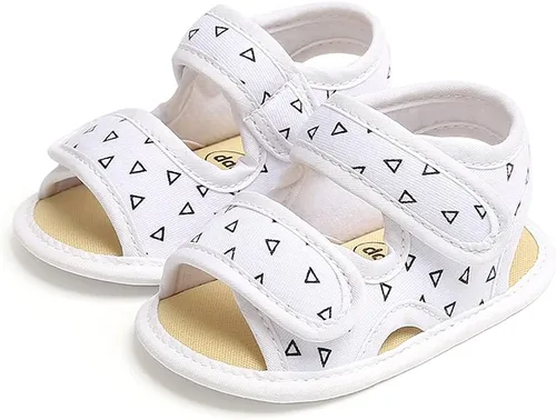 Sawimlgy Sandalias de verano para bebés y niñas, zapatos de flores de verano, suela de goma, malla de piel sintética, para bebés, primeros pasos,