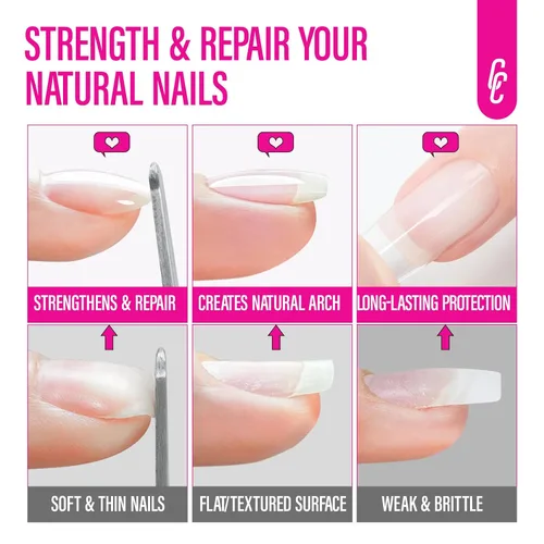 Miniatura 2 de CHUCHU Fortalecedor de uñas y reparación para mujeres: endurecedor extra fuerte blanco lechoso y tratamiento de crecimiento para pelar uñas finas