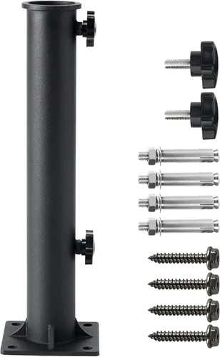 Miniatura 8 de Φ1.5 Soporte de sombrilla de patio de acero inoxidable (para Φ1.2-1.5 pulgadas de inserción de paraguas). para fijación de suelo al aire libre Base