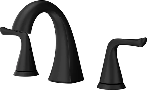 Miniatura 24 de Grifo Pfister Willa para lavabo de baño, 8 pulgadas de separación amplia, 2 manijas, 3 orificios, certificado NSF, acabado dorado cepillado, Oro