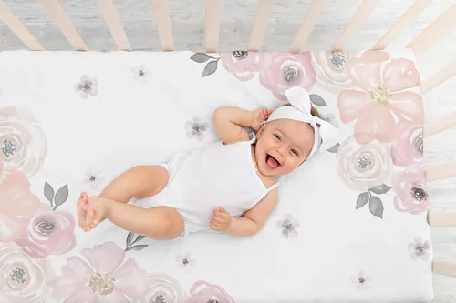 Miniatura 6 de Sweet Jojo Designs Sábanas ajustables para cuna de bebé (rosa/gris bohemio floral) para niñas, guardería infantil, habitación de niños pequeños