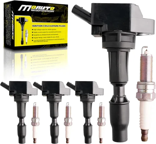 Juego de 4 bobinas de encendido UF764 27300-2GGA0 y 4 bujías de iridio compatibles con Hyundai Sonata Santa Fe Tucson Kia Optima Sorento Sportage